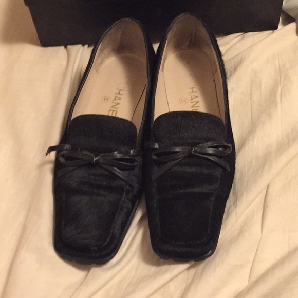 Chanel Black Brown Pony Flat 36 - Picture 1 of 9